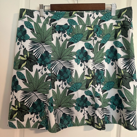 RipSkirt Hawaii skirt XL Length 1 blue green Hibiscus print tropical island surf - Picture 2 of 8